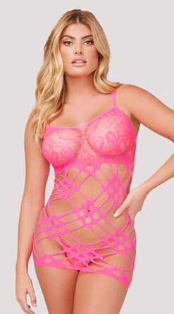 Double Strap Lace Mini Dress 18 Double Strap Lace Mini Dress -Playboy Store BA 3128 STRAP LACE MINI DRESS PINK 0044 WEBSIZE