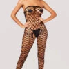 Fence Net Crotchless Bodystocking -Playboy Store BH 69381SD NET CROTCHLESS BODYSTOCKING BLACK 3454