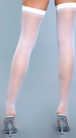 Be Wicked Best Behavior Thigh Highs -Playboy Store BW 1918 WHT back 2020MAR21325