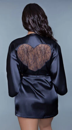 Be Wicked Amora Heart Satin Robe -Playboy Store BW 1964 back 2020JUN23576