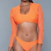 Be Wicked Cardi Two Piece Swimsuit 2 Be Wicked Cardi Two Piece Swimsuit -Playboy Store BW 1980 orange front 2020JUN23576