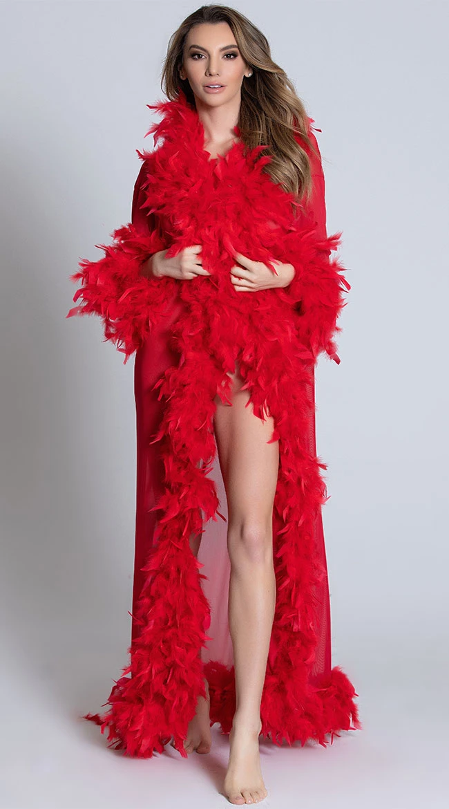 Be Wicked Deluxe Red Feather Robe - DUPLICATE SKU 3 Be Wicked Deluxe Red Feather Robe - DUPLICATE SKU