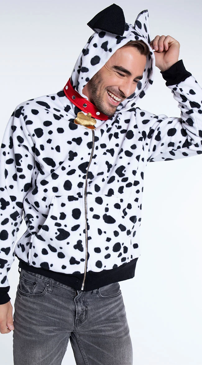 Men's Dalmatian Hoodie Costume 4 Men's Dalmatian Hoodie Costume - Image 2
