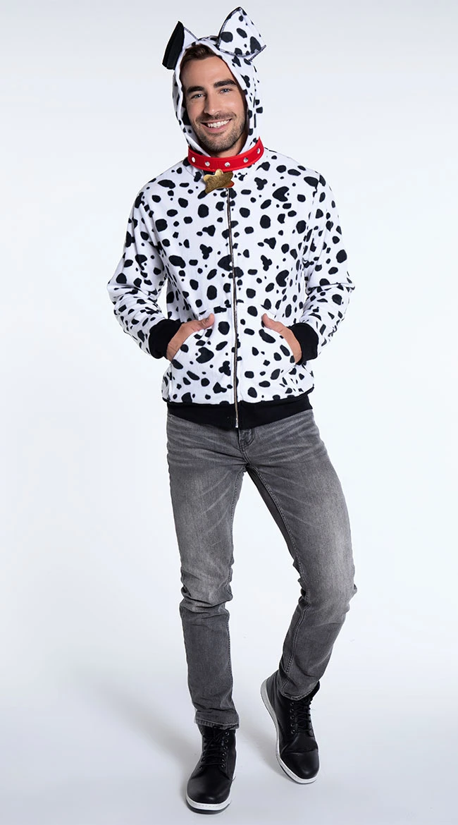 Men's Dalmatian Hoodie Costume 3 Men's Dalmatian Hoodie Costume