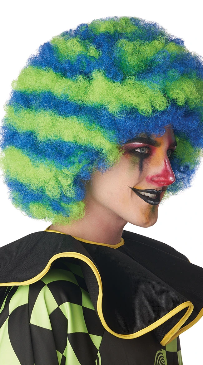 Blue And Green Spiral Clown Wig 4 Blue And Green Spiral Clown Wig - Image 2