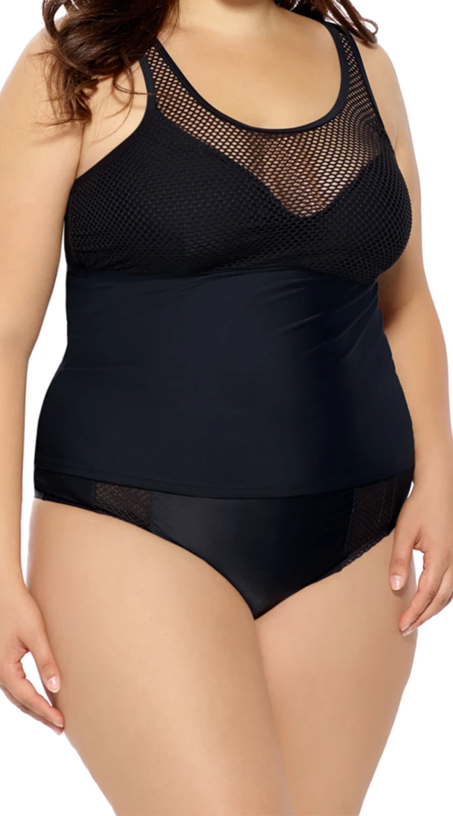 Plus Size Mesh Me High Waisted Swim Bottom 3 Plus Size Mesh Me High Waisted Swim Bottom