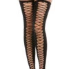 Dreamgirl Opaque Lace-Up Thigh Highs 1 Dreamgirl Opaque Lace-Up Thigh Highs -Playboy Store DG 0366 Black Front2 2021APR31582