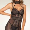 Dreamgirl Net And Lace Choker Chemise Set