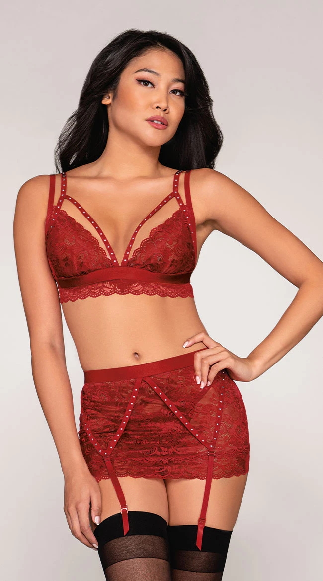 Dreamgirl Garnet Stunner Bralette Set 3 Dreamgirl Garnet Stunner Bralette Set