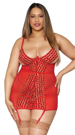 Dreamgirl Plus Size Piece Of My Heart Chemise Set