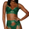 Dreamgirl Garden Of Evergreen Bra Set