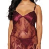 Dreamgirl Plus Size Burgundy Elegance Chemise Set
