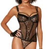 Dreamgirl Daring Huntress Bustier Set 1 Dreamgirl Daring Huntress Bustier Set -Playboy Store DG 12889 BlackAnimal Front 2023MAY