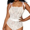 Dreamgirl Romantic White Lace Teddy 1 Dreamgirl Romantic White Lace Teddy -Playboy Store DG 12917 White Front 2023MAY