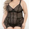 Plus Size Honeycomb Fetish Bustier Set