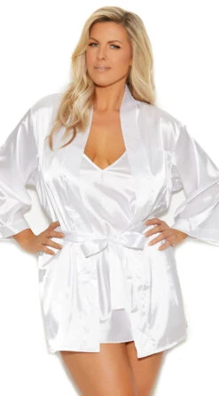 Plus Size Bedroom Eyes Satin Robe 19 Plus Size Bedroom Eyes Satin Robe -Playboy Store EM 11022x f white 2021MAR28875