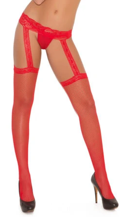 Thigh High With Lace Garterbelt -Playboy Store EM 1713 f red JAN2017