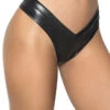 High Leg Wet Look Thong -Playboy Store ES 1095 WetBlack Front 2019VOL2