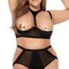 Plus Size Put On Display Bra Set -Playboy Store ES 2697X Black Front 2022AUGUST52110