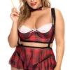 Plus Size Sexy A+ School Girl Lingerie Costume 2 Plus Size Sexy A+ School Girl Lingerie Costume -Playboy Store ES 6440X SchoolGirl Front 2022FEBPO25540