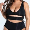 Plus Size Fiji High Waist Bikini Swimsuit 2 Plus Size Fiji High Waist Bikini Swimsuit -Playboy Store ES 6619X BLK 3 YANDY PS02172022