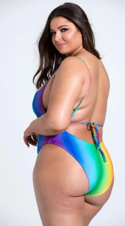 Plus Size Right On Rainbow One Piece Swimsuit -Playboy Store ES 6622X RNBW 10 YANDY PS03242021
