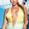Plus Size Miami Sunset Ribbed One Piece Swimsuit 2 Plus Size Miami Sunset Ribbed One Piece Swimsuit -Playboy Store ES 6687X Miami Sunset F 2022APR47823