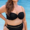 Plus Size Modern Retro Bandeau Bikini 1 Plus Size Modern Retro Bandeau Bikini -Playboy Store ES 67002X Black F