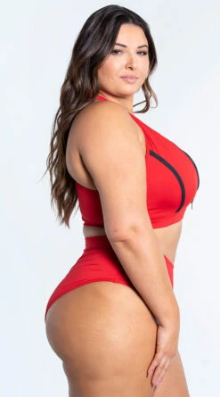 Plus Size Sporty Red Two Piece Swimsuit -Playboy Store ES 6789X RED 4 YANDY PS02172022