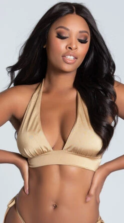 Yandy Solid Color Halter Bikini Top -Playboy Store EY 3527T top gold PS11062019 2 Edit