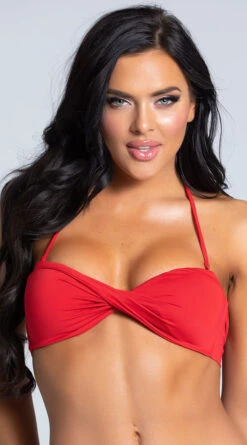 Yandy Twisted Bandeau Bikini Top -Playboy Store EY 3528T TOP RED PS12182019 3 Edit