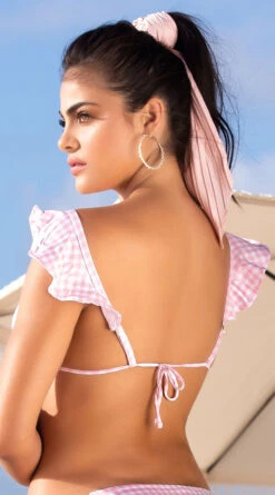 Yandy Travelers Check Flutter Bikini Top 11 Yandy Travelers Check Flutter Bikini Top -Playboy Store EY 4082T TOP 30 pink 2019SWIM Gingham