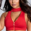 Yandy Zirconia Zest Choker Bikini Top -Playboy Store EY 4104T TOP RED PS01292020 2