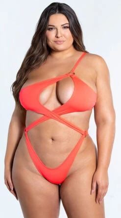 Plus Size Yandy Island Oasis One Piece Swimsuit 16 Plus Size Yandy Island Oasis One Piece Swimsuit -Playboy Store EY 4317X CORAL 2 YANDY PS02172022