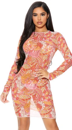 Forplay Sheer Clear Cover-Up Dress 32 Forplay Sheer Clear Cover-Up Dress -Playboy Store FP 441424 raspberry alt3 lg 2021APR29176