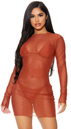 Forplay Sheer Clear Cover-Up Dress 22 Forplay Sheer Clear Cover-Up Dress -Playboy Store FP 441424 rust alt3 lg 2021APR29176