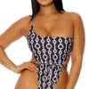 Forplay Turks And Caicos Patterned One Piece Swimsuit -Playboy Store FP 442309 BLKB 4 2022MARCH47755