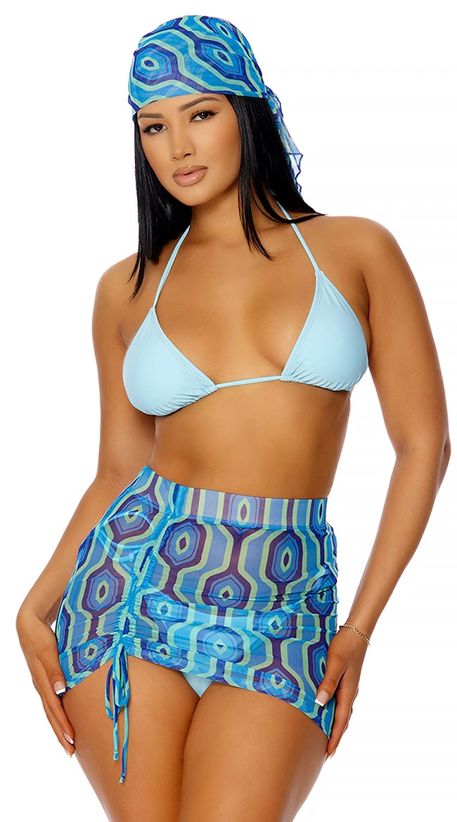 Forplay Covered Up Ruched Aquatic Pool Skirt 3 Forplay Covered Up Ruched Aquatic Pool Skirt