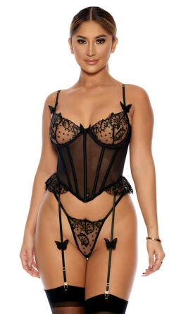Forplay Flutter Through Me Bustier Set 9 Forplay Flutter Through Me Bustier Set -Playboy Store FP 773021 black alt1 lg 2023MAY