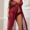 Plus Size Luxurious Lace Lingerie Gown Set 1 Plus Size Luxurious Lace Lingerie Gown Set -Playboy Store GW D2232PQ Red 102 Edit 2022OCT52176