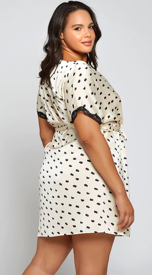Plus Size It's Dot Me It You Satin Robe 4 Plus Size It's Dot Me It You Satin Robe - Image 2