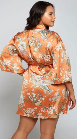 Plus Size Full Bloom Satin Robe 8 Plus Size Full Bloom Satin Robe -Playboy Store IL 78059X CORA B 2021MAR28954