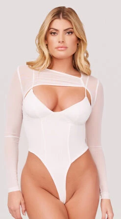 Sheer And Chic Bodysuit 20 Sheer And Chic Bodysuit -Playboy Store KK JT3220 BODYSUIT WHITE 1055 WEBSIZE