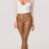 Sheer And Chic Bodysuit -Playboy Store KK JT3220 MESH BODYSUIT DEEP V NECK WHITE 445