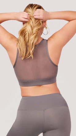 Sheer Gains Sports Bra 23 Sheer Gains Sports Bra -Playboy Store LAS SB013 MESH PANEL SPORTS BRA CHARCOAL 3808 WEBSIZE