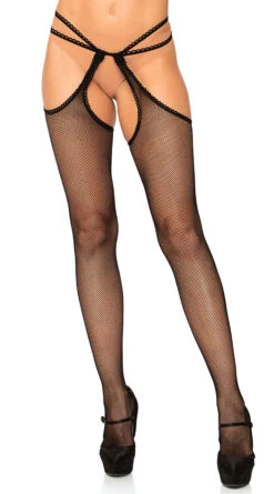 LEG AVENUE Strappy Fishnet Pantyhose