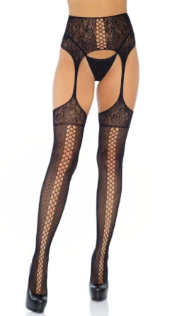 LEG AVENUE Sia Net Garter Belt Stockings 13 LEG AVENUE Sia Net Garter Belt Stockings -Playboy Store LA 1781 01 001 2021MAR27969