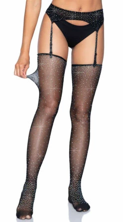 LEG AVENUE Rhinestone Garter Belt And Stocking Set -Playboy Store LA 1950 09 001 2021DEC45048