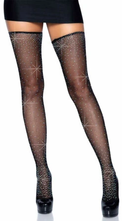 LEG AVENUE Rhinestone Garter Belt And Stocking Set -Playboy Store LA 1950 11 001 2021DEC45048