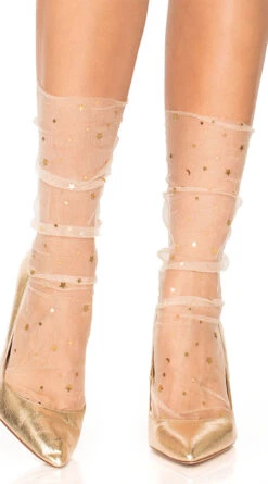 LEG AVENUE Stars & Moons Tulle Ankle Socks -Playboy Store LA 3047 01 303 2020FEB18808